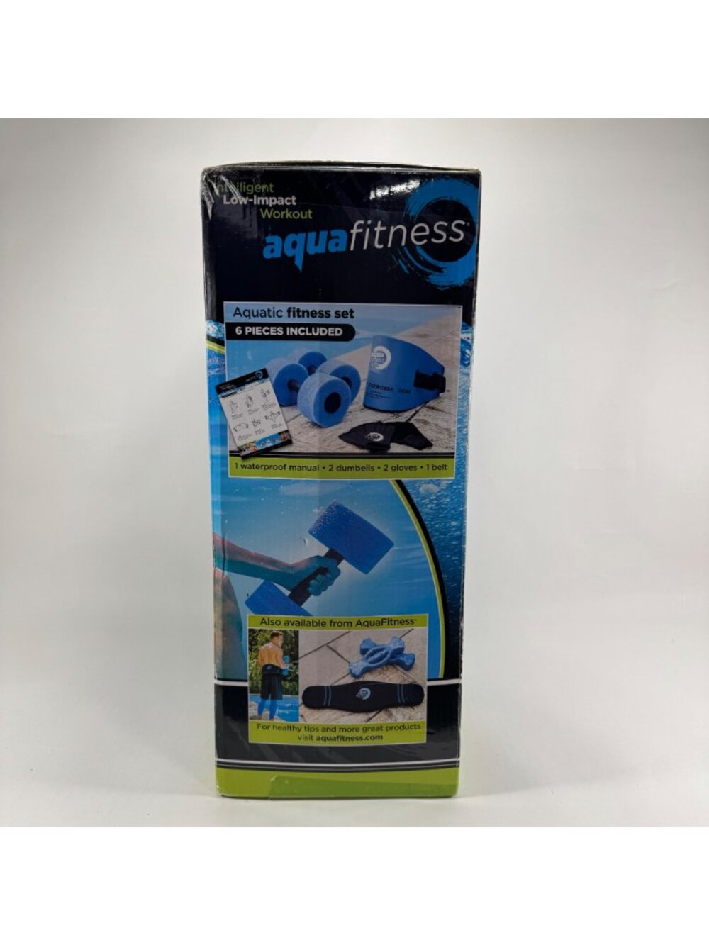 Aqua Fitness Set Aquatic Swim Belt Resistance Gloves Dumbbells Workout - Picture 4 of 6